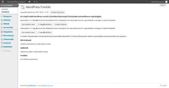 3.4. A WordPress frissítése