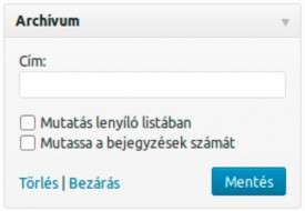 5.4.2. Archívum widget